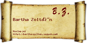 Bartha Zoltán névjegykártya
